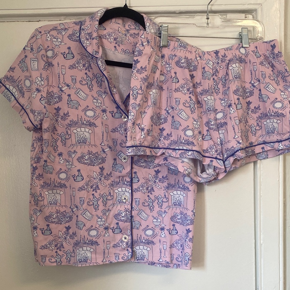 Roller Rabbit Pink and Purple Pajama Set